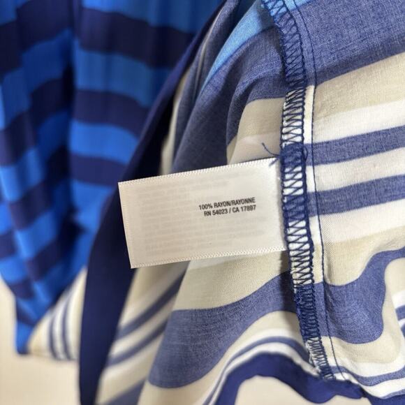 Old Navy Striped Blue Midi Dress Rayon Halter Top XL Sleeveless Summer - Picture 4 of 8